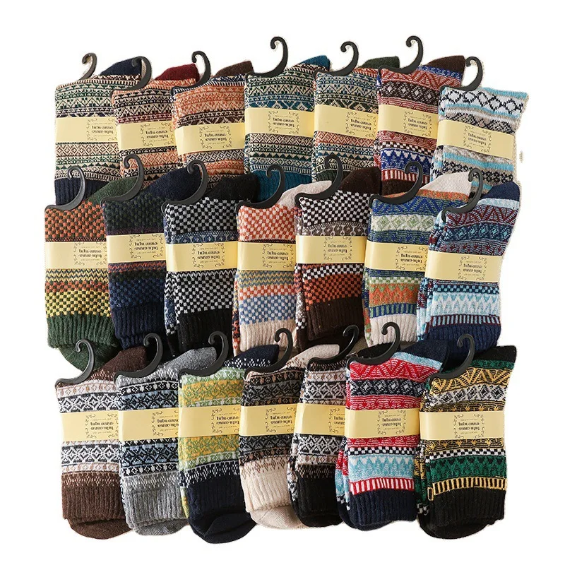 Women's Socks Winter Thick Terry Warm Women's Socks 10 Pairs Brushed Retro Female Women Crew Socks Winter Woman Socks