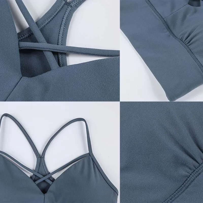 

TWTOPSE Soft Naked-feel Fabric Yoga Fitness Crop Tops Women Sexy Cross Workout Gym Tank Tops Anti-sweat Y-type Sports Bras 2020