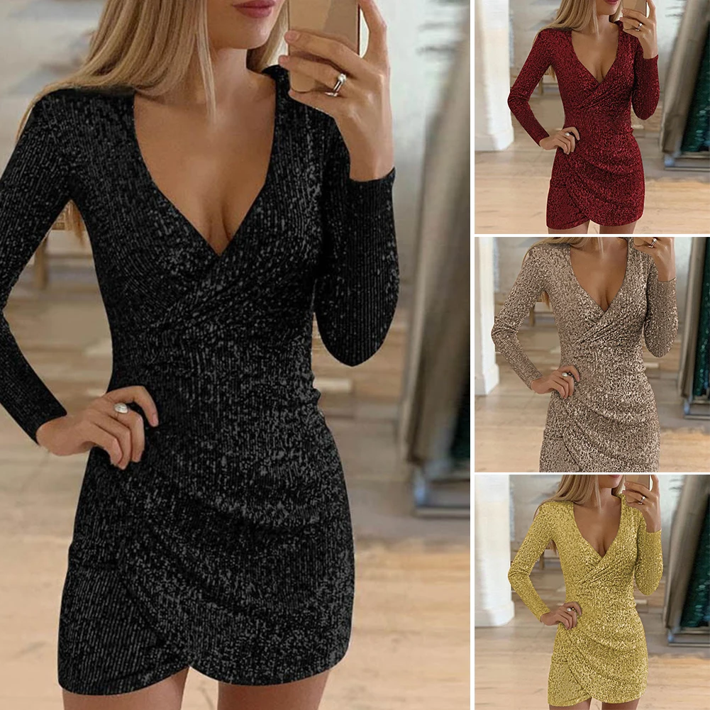 Коктейльное Вечернее хлопковое платье с глубоким v-образным вырезом мини