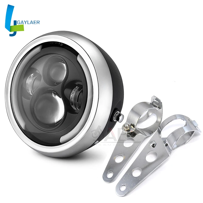 

7.5'' LED Motorcycle Headlight Headlamp with 35-43mm Mounting Bracket Clamp for Yamaha Honda Kawasaki SUZUKI Cafer Racer