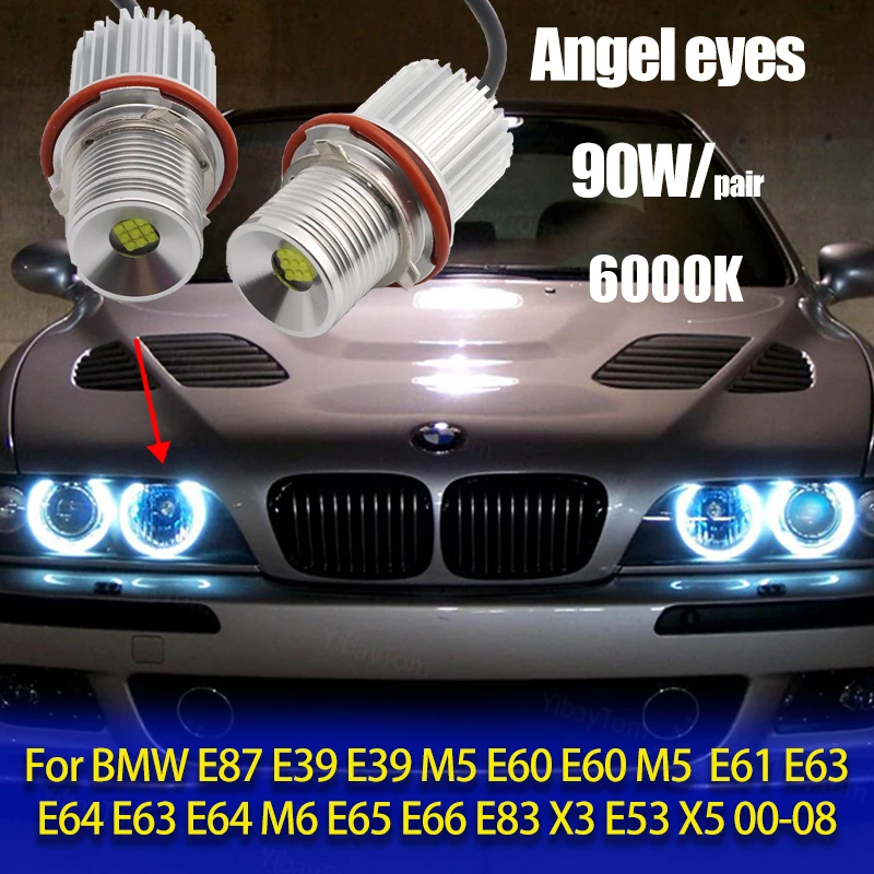 Светодиодные Габаритные огни Angel Eyes для BMW E87 E39 M5 E60 E61 E63 E64 M6 E65 E66 E83 X3 E53 X5 00 08 2 шт.