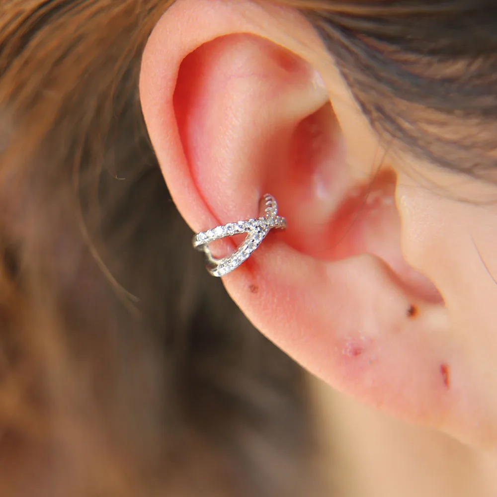 Женская серебряная ушная манжета 1 шт. очаровательный циркониевый зажим для