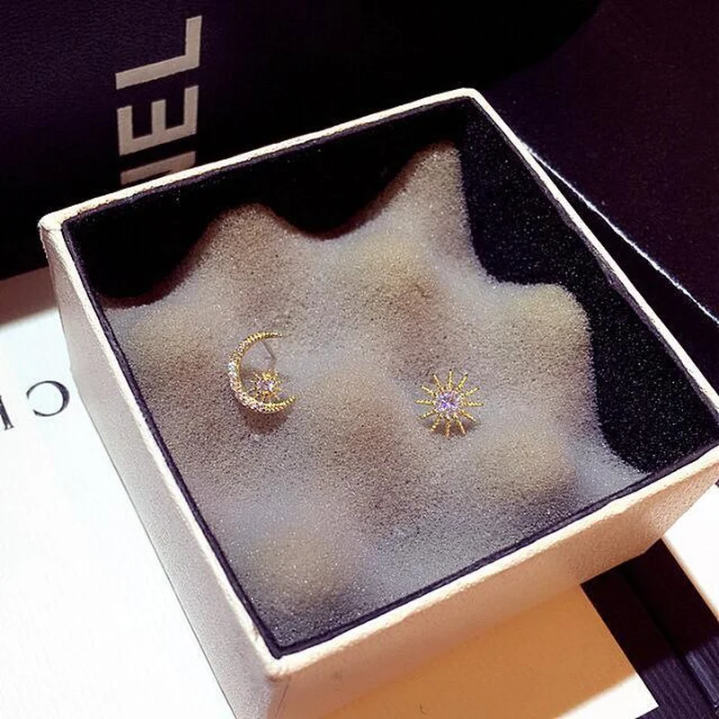 Женские серьги гвоздики из серебра 925 пробы с цирконом|Серьги-гвоздики| |