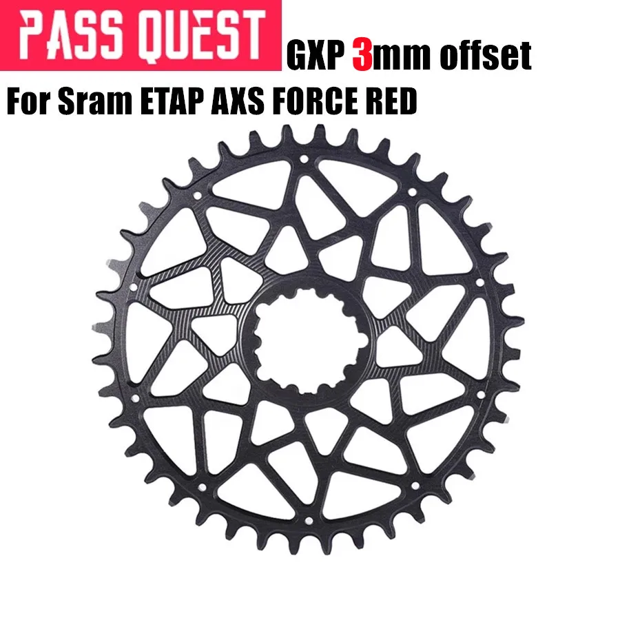 

PASS QUEST GXP Road bike Chainring 3mm Offset 38-48T Narrow Wide bicycle Chainwheel for Sram ETAP AXS FORCE RED bike crankset