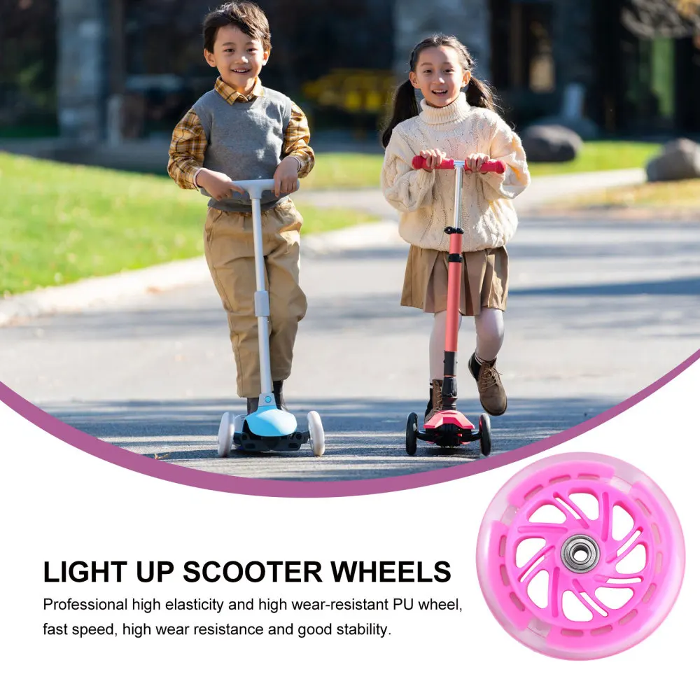 

2pcs Light Scooter Wheels High Elastic Wear-resistant PU Bearing Wheels