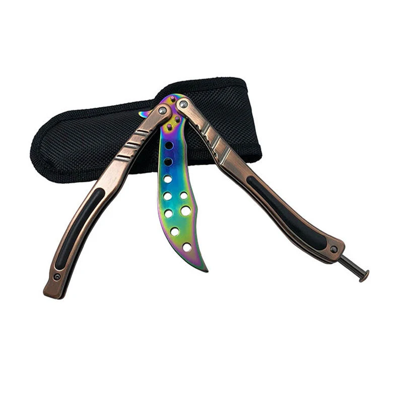 Бабочка в ноже balisong Karambit складной нож Лезвие подарок для мужчин тренировочный нож Практичный Нож не заточенный с отверткой