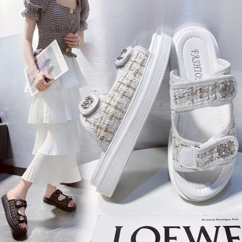 

Summer Classic Women Designers Slippers Fashion Slides Sandals Thick Bottom Shoes Femme Casual Platform 3CM Zapatos Size 35-40