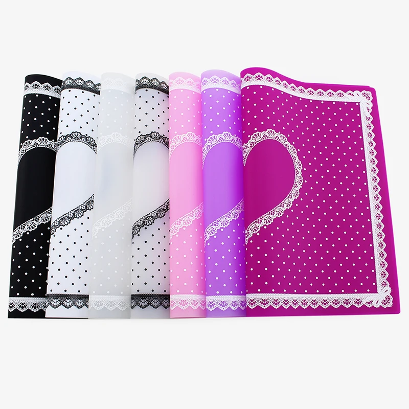 Коврик для ногтевого дизайна складной силиконовый коврик стола с кружевом и