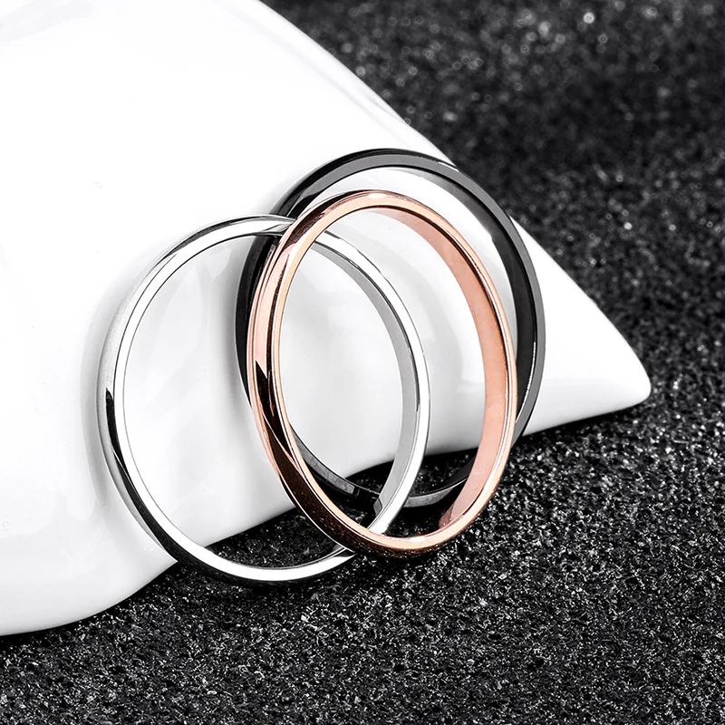 

Titanium Steel 4 color Anti-allergy Smooth Simple Wedding Couples Rings Bijouterie for Man or Woman Gift KK002-1
