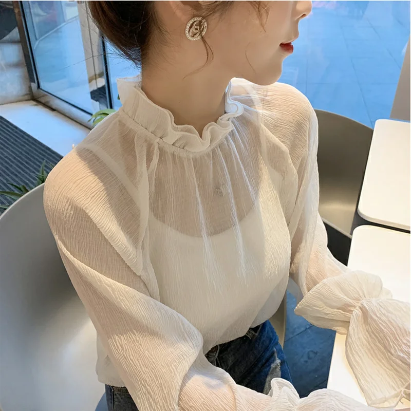 Кружевные женские элегантные топы сексуальные прозрачные сетчатые модные