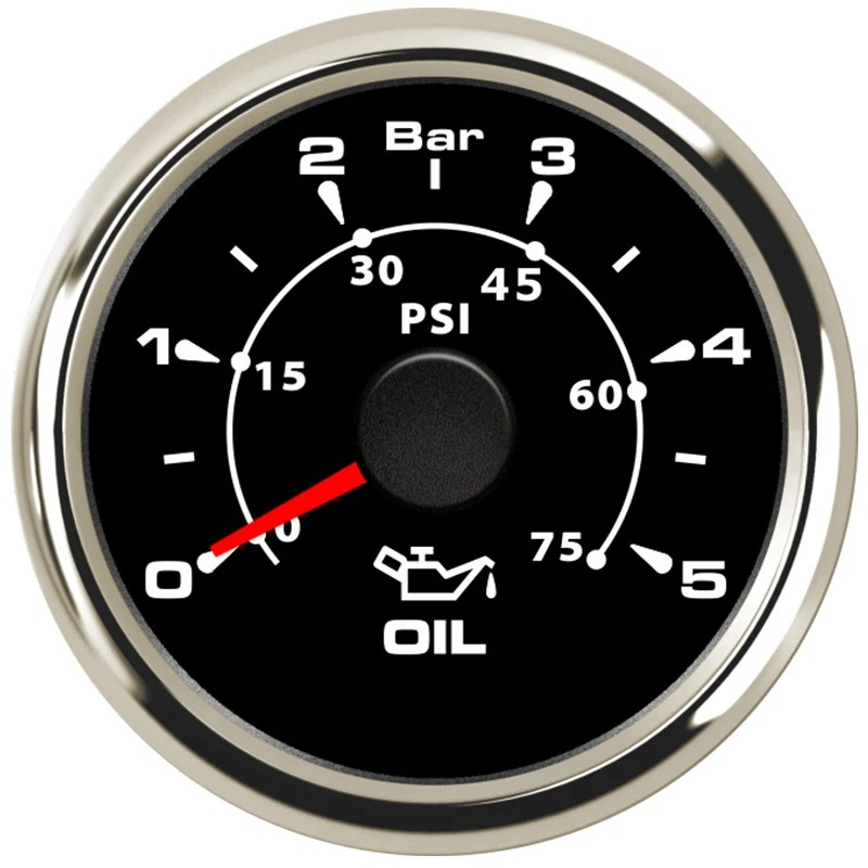 Цифровой масляный манометр 12 В постоянного тока 52 мм 2 дюйма индикатор 0 ~ 5 бар/0 75psi