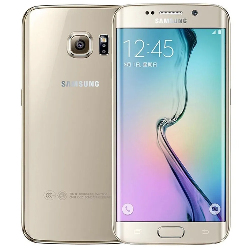 Разблокированный телефон samsung Galaxy S6 edge G925F LTE Восьмиядерный 5,1 дюймов NFC 3 Гб ram 32 Гб rom отпечаток пальца