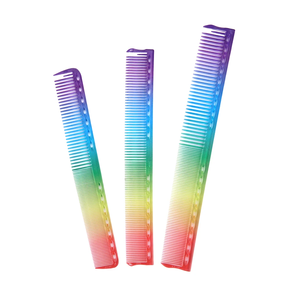 Парикмахерские аксессуары Радужная расческа три размера для стрижки волос