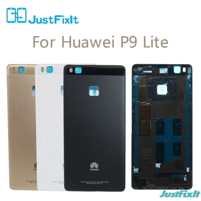 Для HUAWEI P9 Lite, запасная часть задняя дверь Замена чехол батареи с аденсивной наклейкой оригинальная задняя крышка корпуса