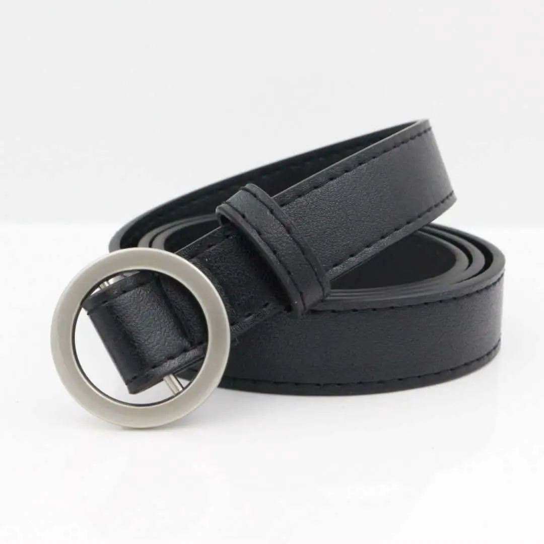 

Popular Women's Belt round Buckle Needle-Free Punch-Free Simple All-Matching Jeans Belt