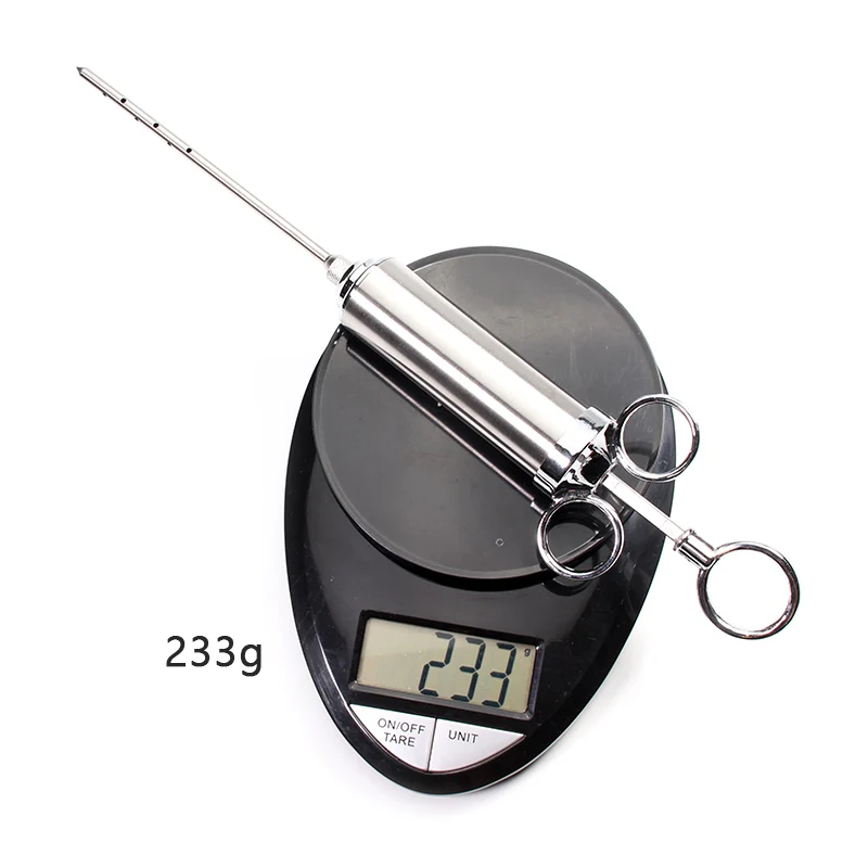 

Leeseph 304-Stainless Steel Meat Injector Syringe with 3 Marinade Needles for BBQ Grill Smoker, 2-oz Large Capacity