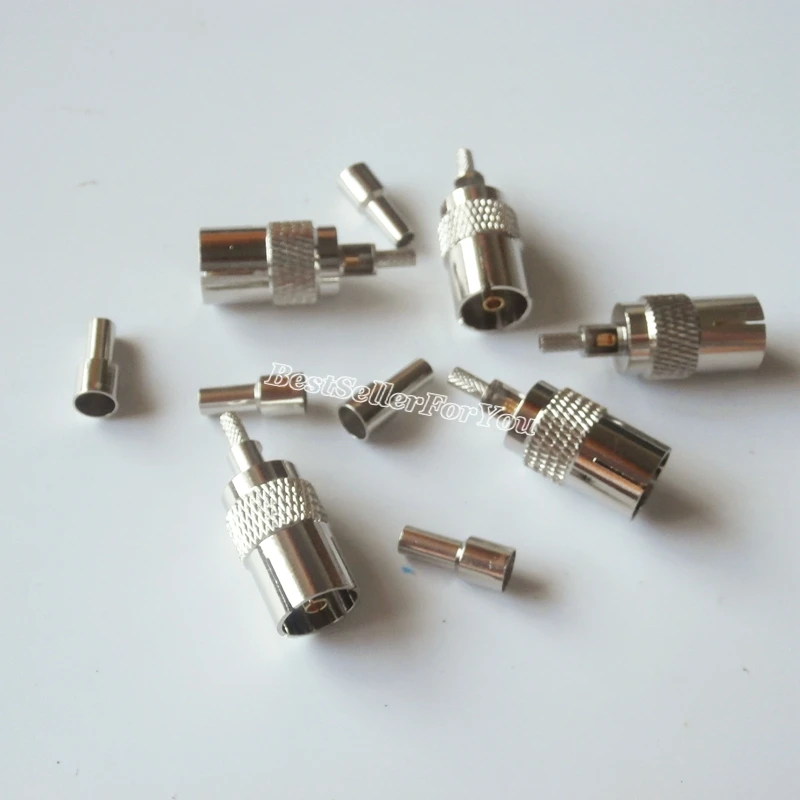 

1Pcs IEC TV DVB-T PAL female jack window crimp RG174 RG316 LMR100 Coaxial cable Connector