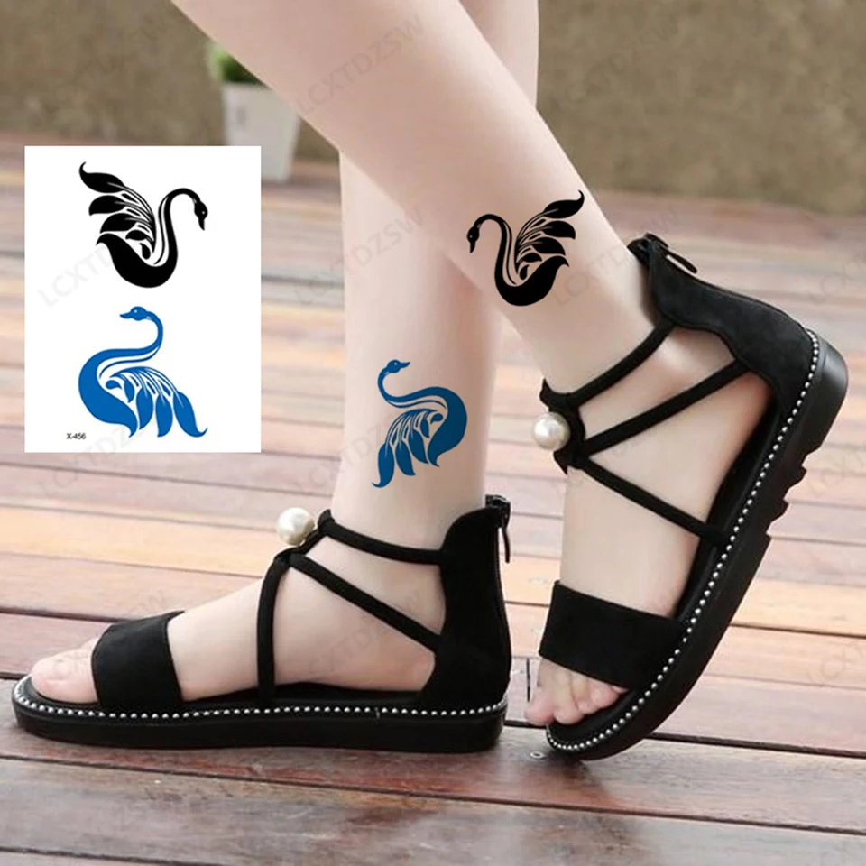 

Waterproof Temporary Tattoo Sticker，Swan Fake Tattoo,Sexy Flowers，Finger Tattoos，Disposable Small Size Flash Sticker Tattoos