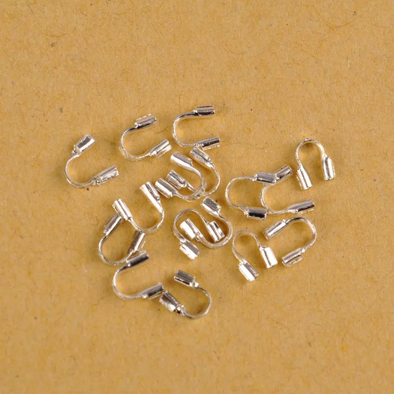 

Silver Plated 4.5x4mm Wire Protectors Wire Guard Guardian Protectors loops U Shape Clasps Connector For Jewelry Making Supplies
