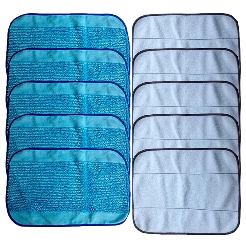 

5 Wet & 5 Dry Microfiber Mopping Cloths for IRobot Braava 380 380T 320 Mint 4200 4205 5200 5200C Robot Replacement Cleaning Tool