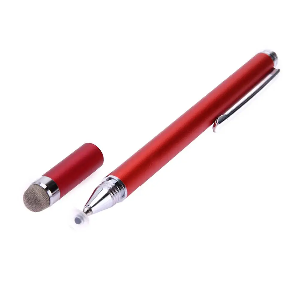 2в1 емкостный стилус с сенсорным экраном, стилус с проводящей сенсорной присоской из микрофибры, сенсорная головка для планшета, ПК, смартфона - Цвета: Красный