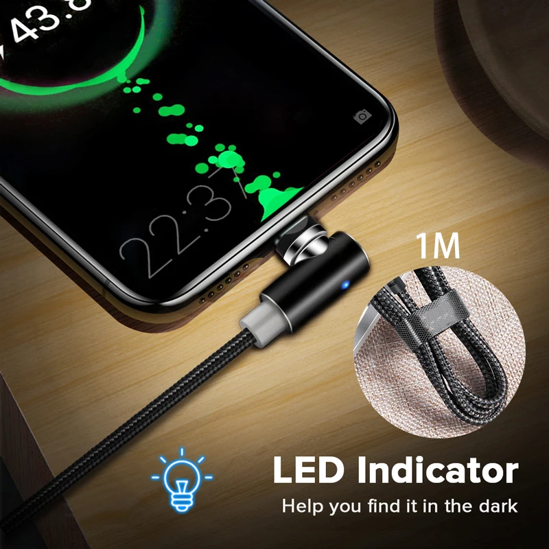 Магнитный кабель Micro USB 1 м для Samsung S20 Type C зарядный мобильный телефон кабели Type-C со
