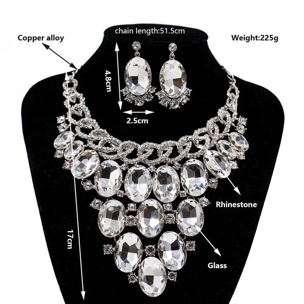 Набор женских ювелирных украшений ожерелье серьги макси большой кулон Винтажные