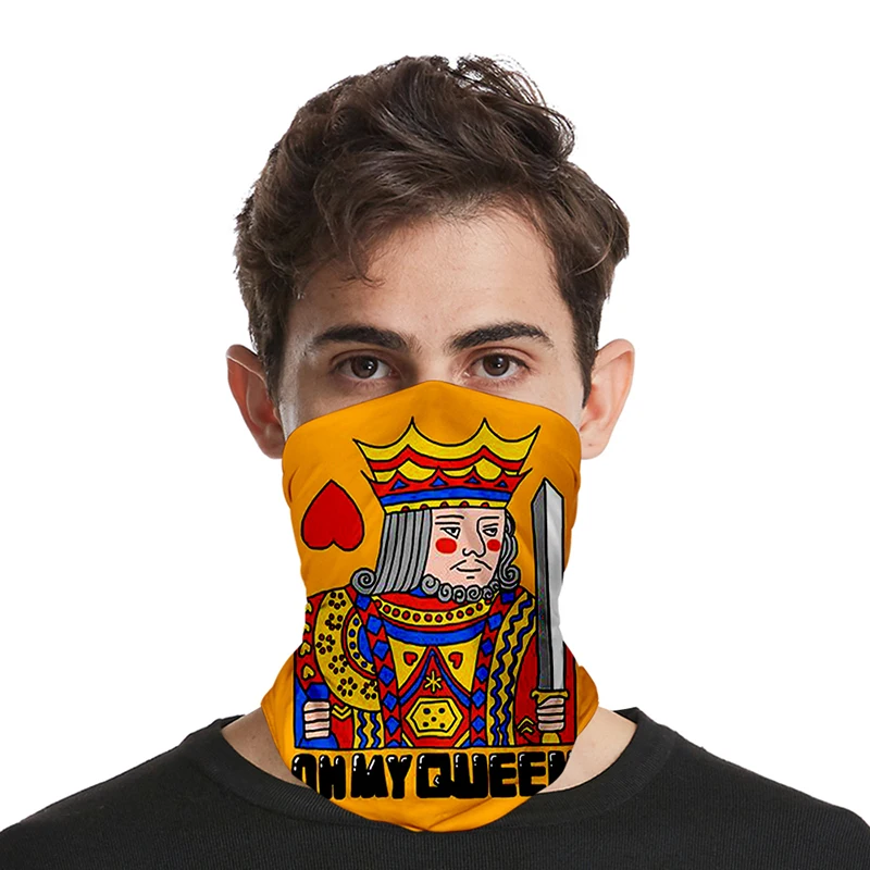 

Playing Cards Poker Print Funny 3D Seamless Face Mask Motorbike Headwear Magic Scarf Outdoor Cycling Fishing Ski Hiking Bandanas