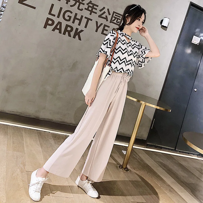 

Women's Silk Wide Leg Trousers High Waist Loose Casual Straight Floor Length Pants Ladies Long Stacked Silk Pants High Quality