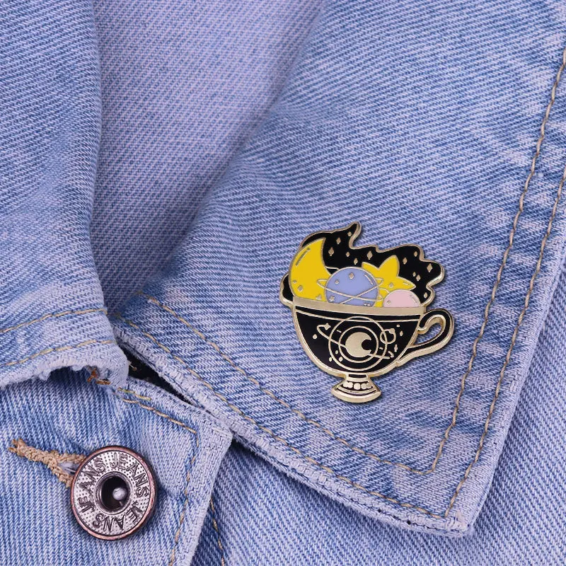 Милые фантазийные жесткие эмалированные булавки в виде Галактики модная