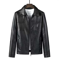 anszkin new arrivals mens fashionable stand up collar leather jacket leather coat air force flight jackets padding cotton warm