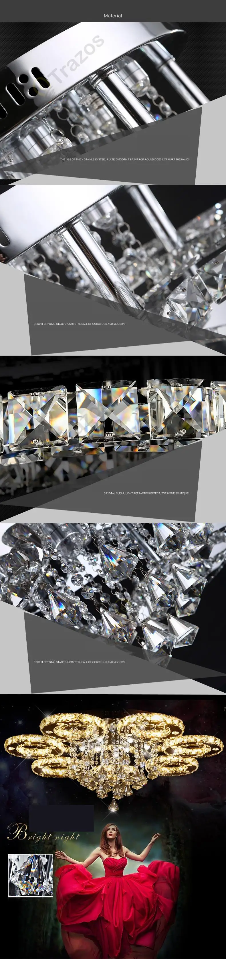 Современные светодиодные Хрустальные потолочные светильники для гостиной luminaria teto хрустальный потолок лампы для украшения дома