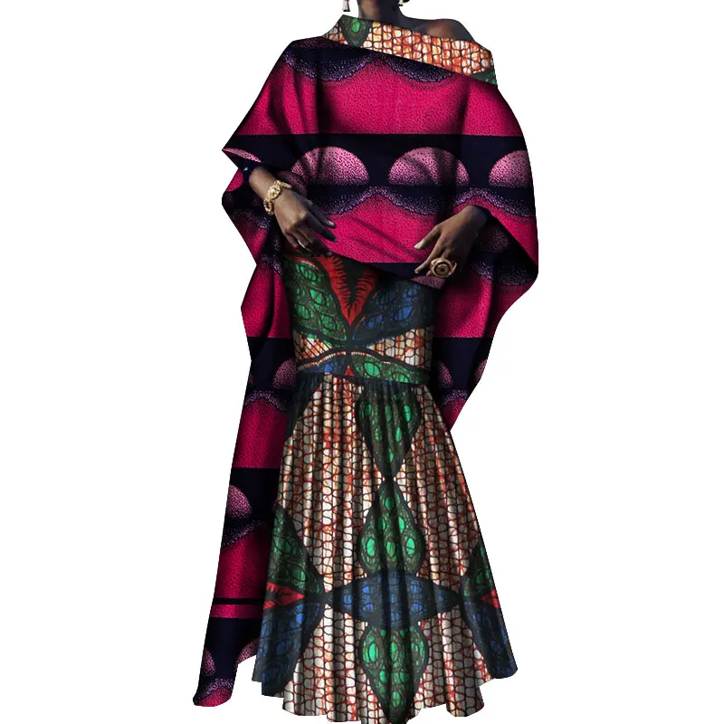 Женский комплект из 2 предметов с длинным топом и юбкой в африканском