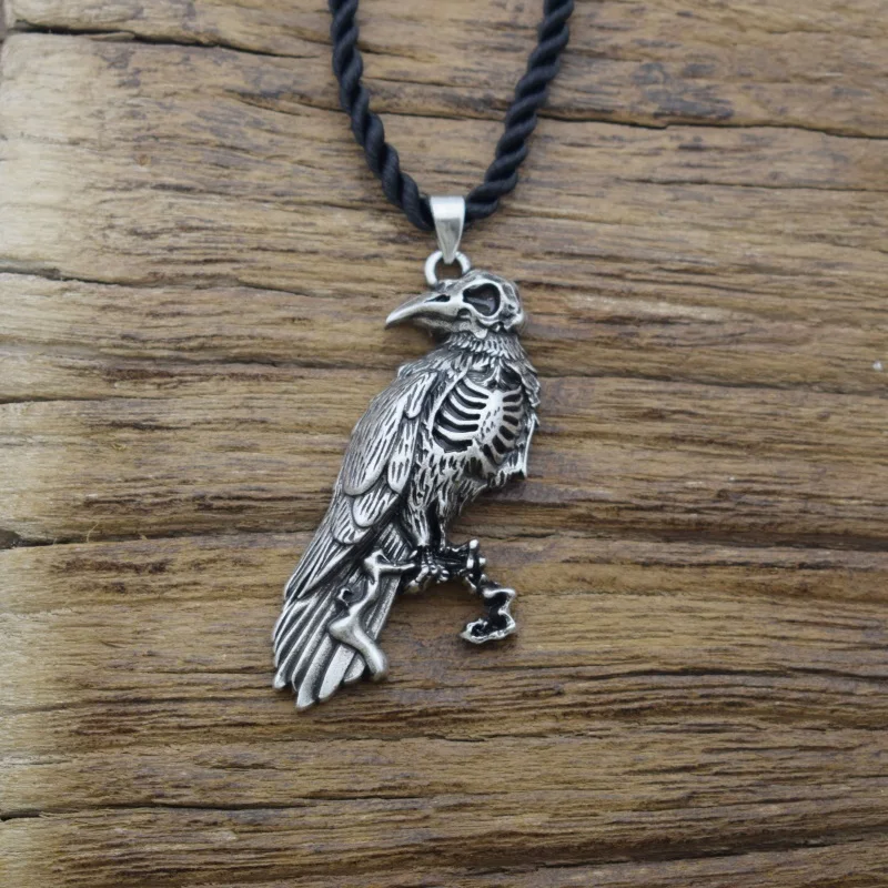 12 шт Готическая птица Odin череп ворона ожерелье Хэллоуин Ворон ювелирные изделия