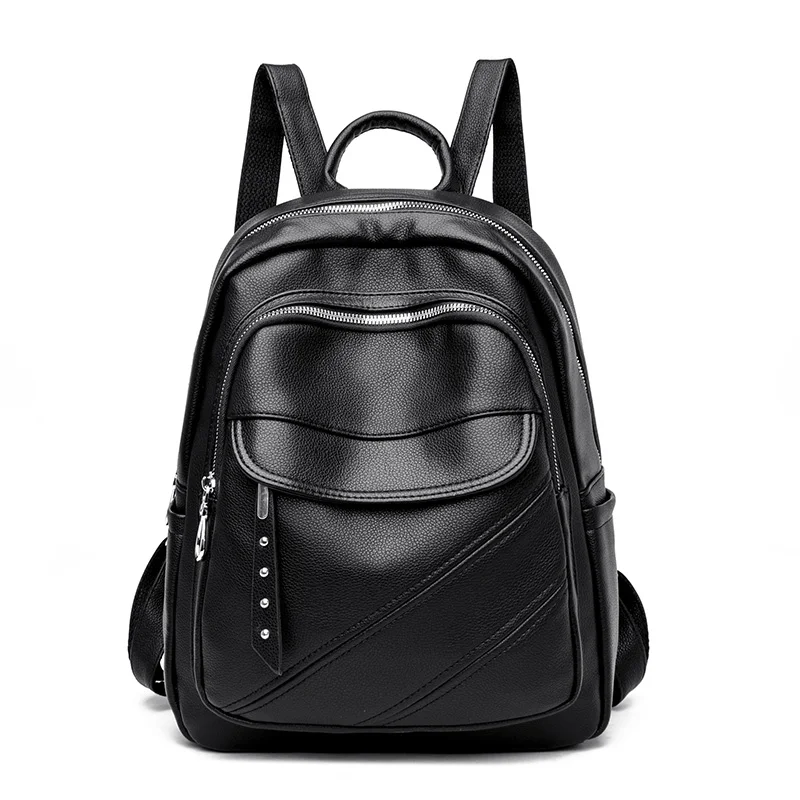 

2021 New 7 Options -Fashion Backpack Woman High Quality Leather Brand Female Backpacks Black School Travel Bag Mochila Bagpack