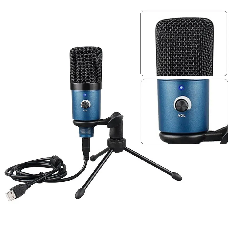 

USB Microphone Professional Condenser Microphones For PC Computer Laptop Recording Studio Singing Gaming Blue Plug-and-play