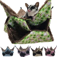 cotton pet hammock bed for rodent hammock house 3 layer warm hamster rat hanging hammock swing cage sleeping nest pet supplies