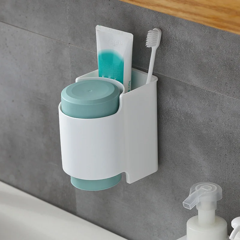

Two Person Wash Gargle Suit Simple Gargle Cup Set Cup Bathroom Toothbrush Toothpaste Shelf