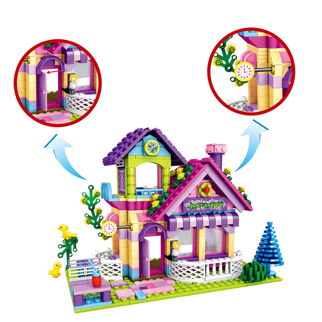 

507Pcs Small Street View Girl Series Garden House Small Particles Building Blocks Assembly Toys Children Kids Birthday Gifts