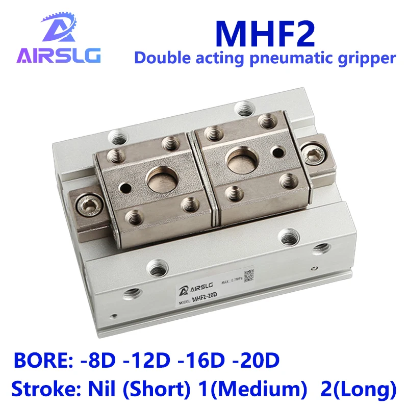 

MHF2 -8D-12D-16D-20D -8D1-12D1-16D1-20D1-20D2 Double acting Low Profile Air Gripper Pneumatic cylinder parallel gripper gripper
