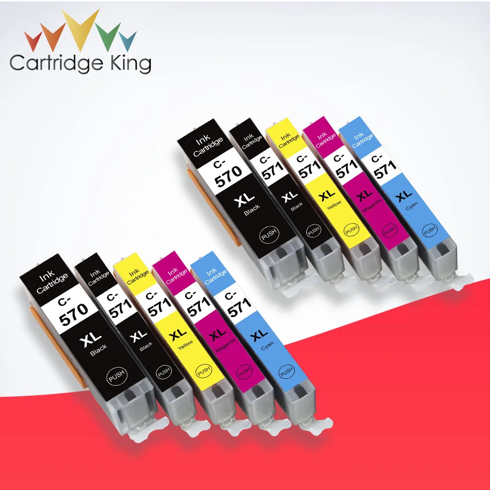 Картридж King 10 шт. PGI570 CLI 571 совместимый для Canon PGI 570 XL PIXMA MG5750 MG5751 MG6850 TS5050|Чернильные