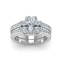 gu li 2pcs set classic couples ring set fashion women men lovers ring wedding band engagement party jewelry