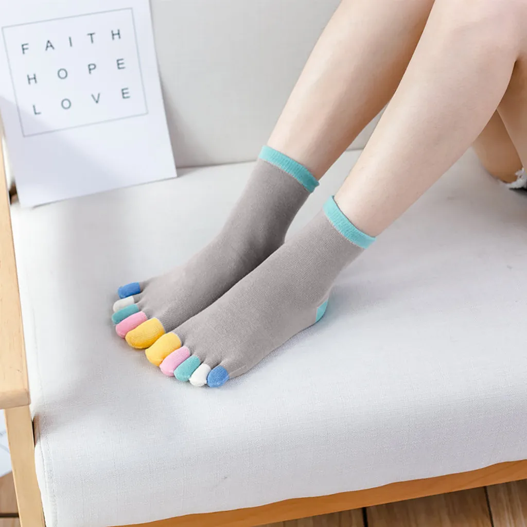 

5pairs Women Fingers Toe Socks Cotton Odd Socks Multicolor Ankle Sock Breathable funny socks woman ankle lovely fashion socks