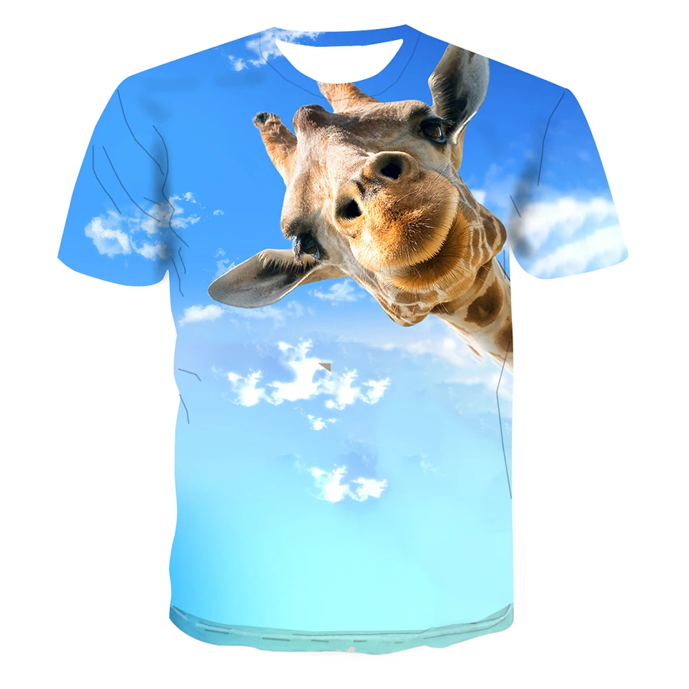 

2021 Spring and Summer New men and Women 3D Printing Animal Tree Fashion T-shirt Short-Sleeved O-Neck Casual Top XS-4XL