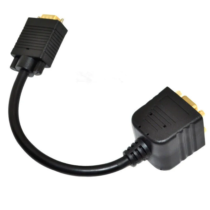 VGA одна точка два штекера на две женские головки двойной позолоченный кабель