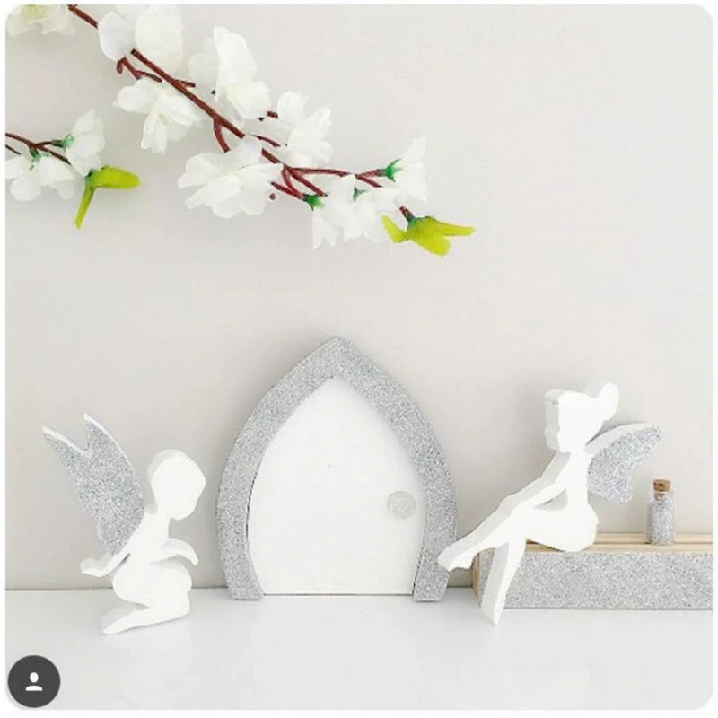 Милый ангел деревянный крючок для одежды украшение стены комнаты детская