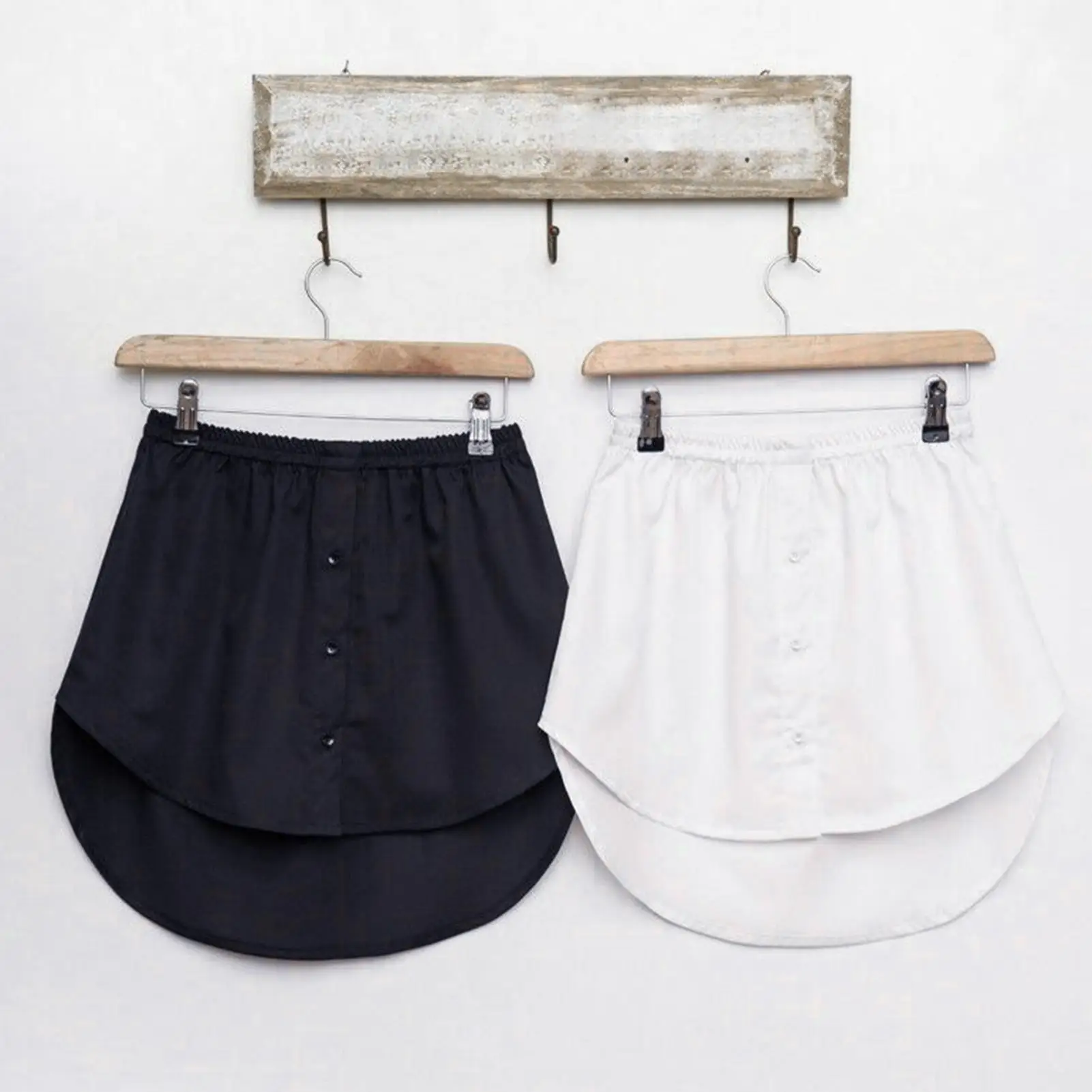 

Women Summer Mini Skirt Loose Tail Hem Cotton Detachable Underskirt Fashion A-line Over Half Casual Female Solid Short Skirt
