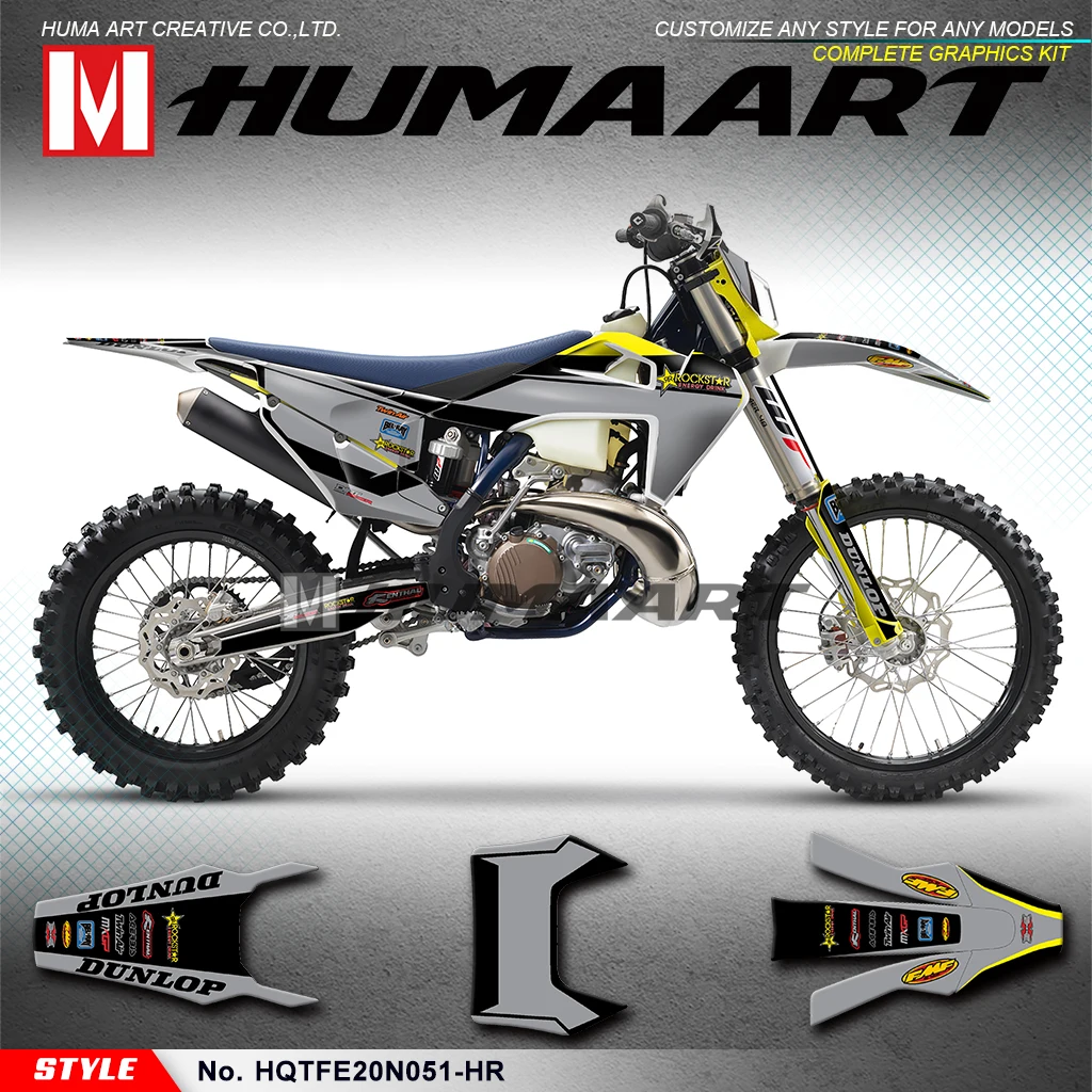 

HUMAART Dark Grey Stickers MX Graphics for TE 150i 250i 300i FE250 FE350 FE450 FE501 FE 250 350 450 501 2020 2021 2022