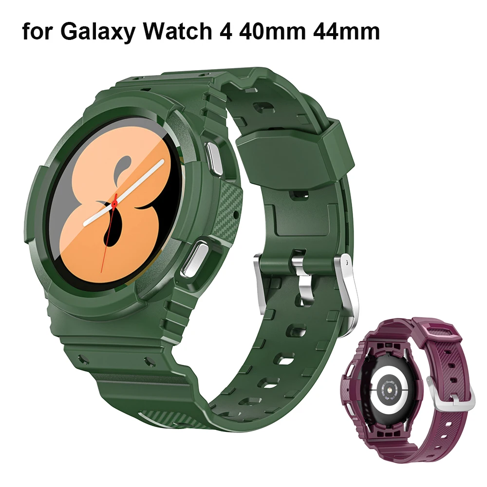 

Case with Band Strap for Galaxy Watch 4 Watchband Smartwatch Accessories Rugged Protective Case with Watchband 40mm 44mm