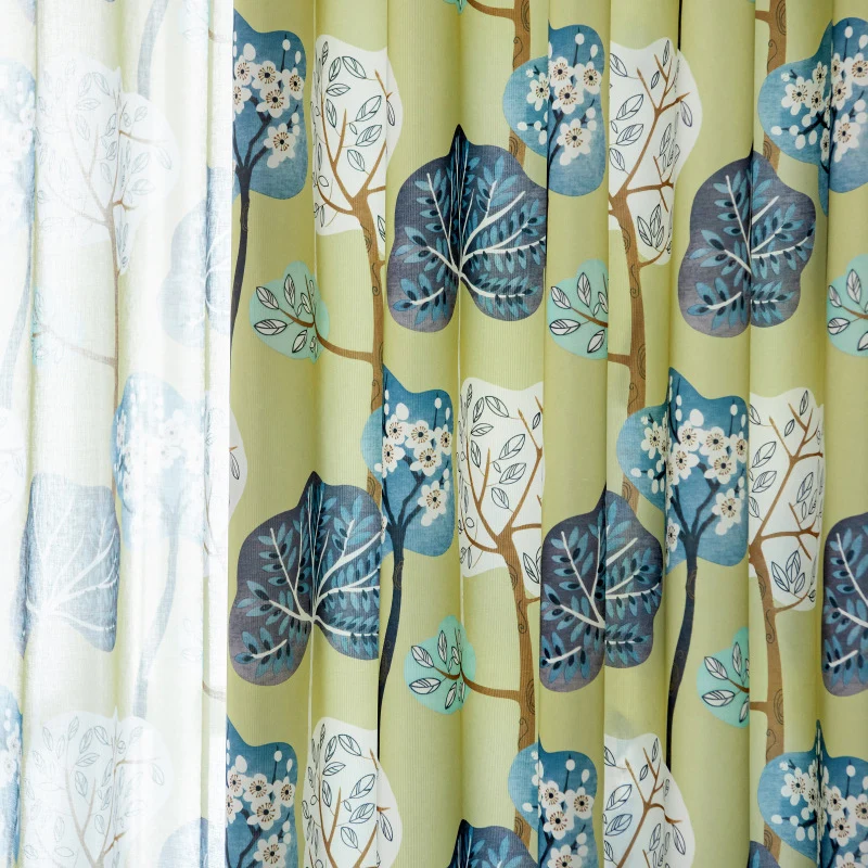 

Green/Yellow Banana Leaf Curtains for Living Room Modern Leaves Blackout Out Window Drapes for Bedroom Plant Printing Curtain#VT